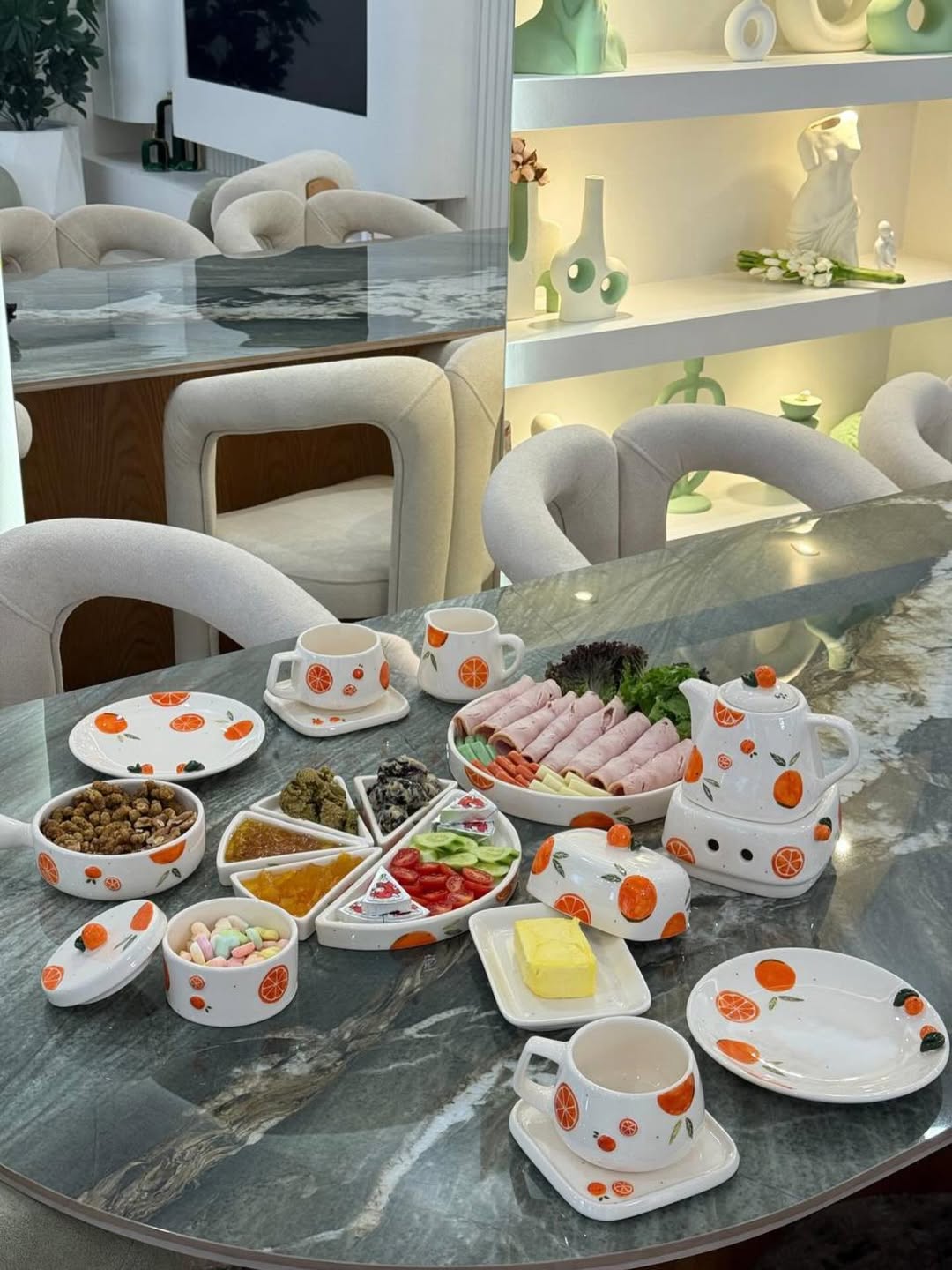 ست صبحانه خوری طرح پرتقال