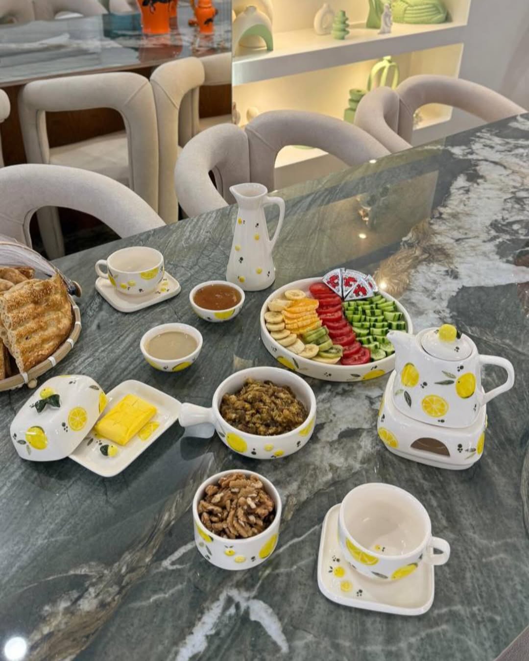 ست صبحانه خوری طرح لیمو